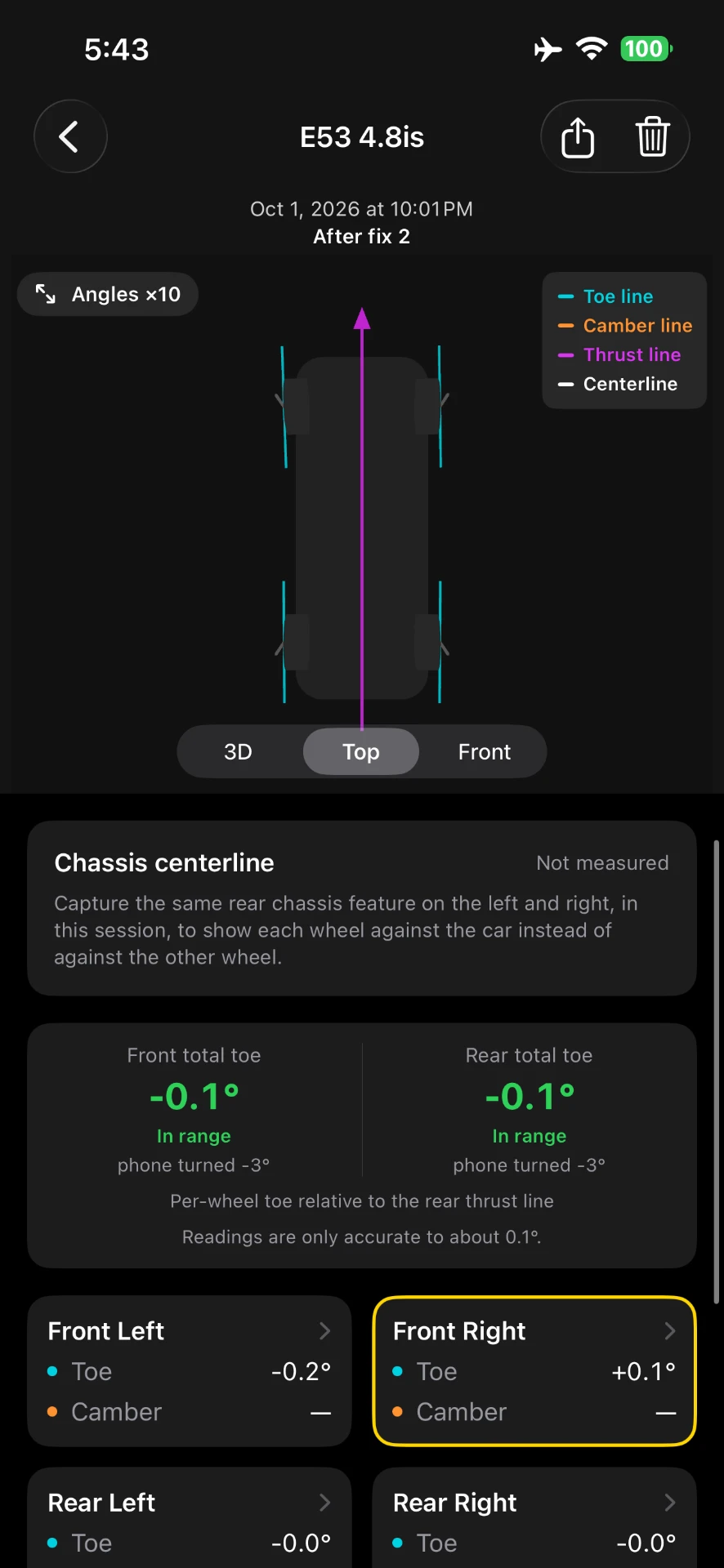AXL results screen
